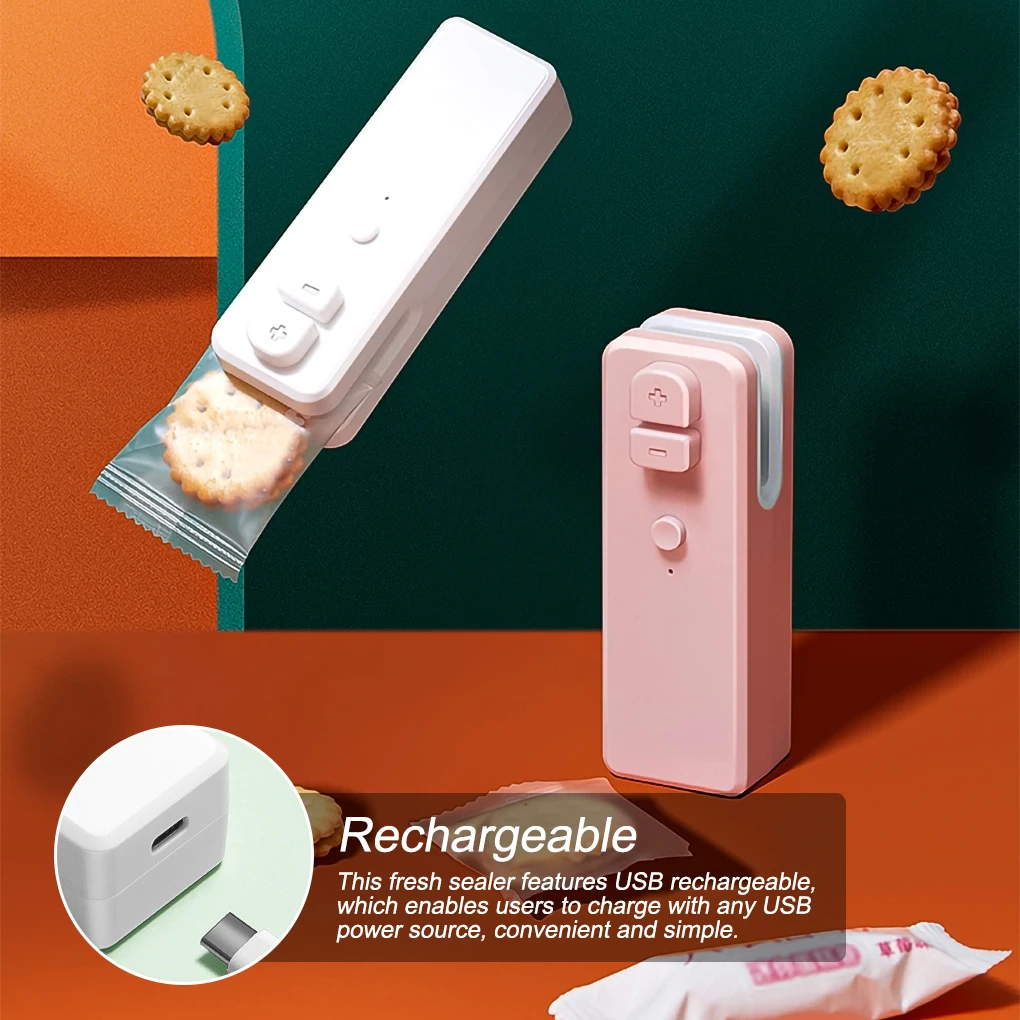 

USB Electric Snack Sealing Rechargeable Handheld Plastic Food Package Sealer Handy Machine Mini Heat Device