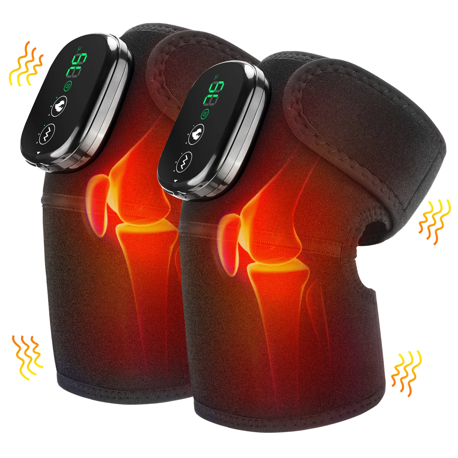 

Electric Thermal Knee Massager Wireless Heated Knee Pad Vibration Massage Therapy Elbow Leg Joint Support Relieve Arthritis Pain