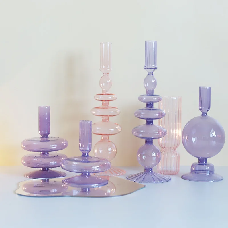 

Glass Candle Holder Family Living Room Decoration Romantic Candle Holder Wedding Birthday Dinner Decoration