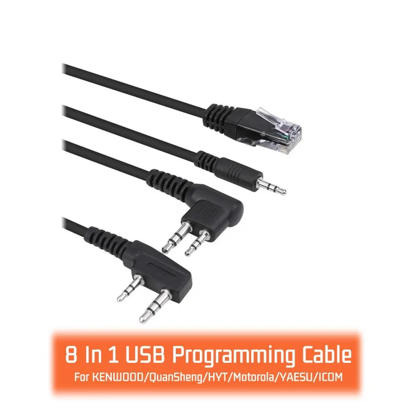 8 in 1 Computer USB Programming Cable for For baofeng moto kenwoo vx for Handy walkie talkie car radio CD Software