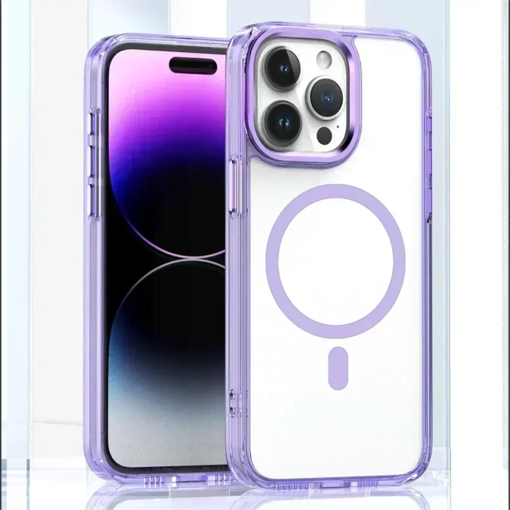 Оригинальный магнитный чехол для Magsafe с беспроводной зарядкой iPhone 15 14 13 12 Pro Max Plus HD