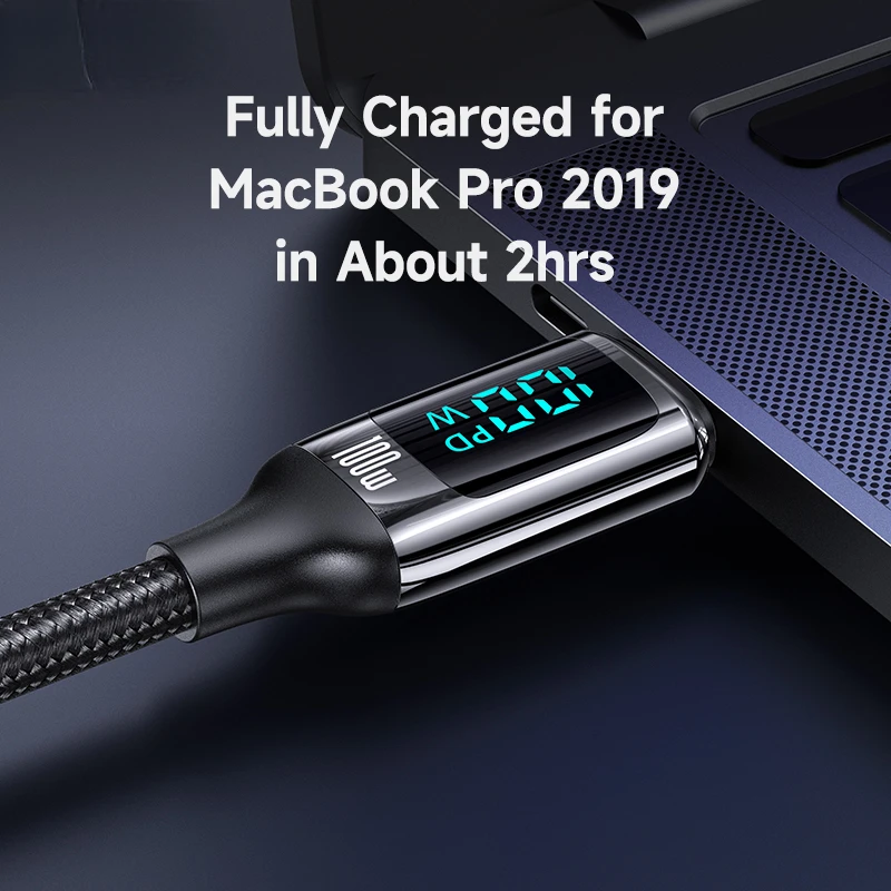 U78 100W LED Display C To Type C Phone Cable For Huawei Fast Charge Cables PD 20W C To Lightning Cable For iPhone