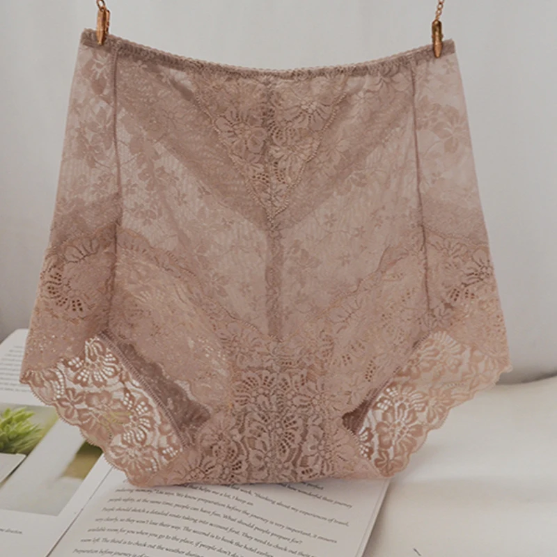 

Японские брюки с высокой талией и кружевной хлопковой промежностью