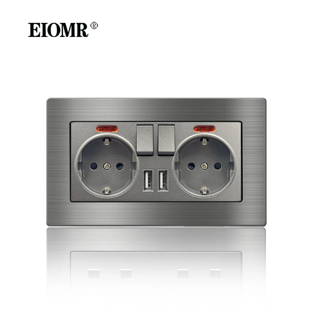 

EIOMR F6 Серия серые электрические розетки