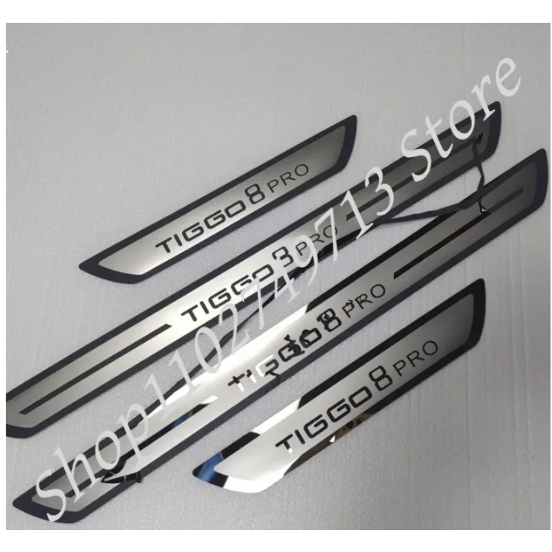 

Для Chery Tiggo 8 Pro аксессуар 2020 2021 2022 Нержавеющая Накладка на порог автомобиля защитная накладка на педаль Защитная крышка отделка Стайлинг