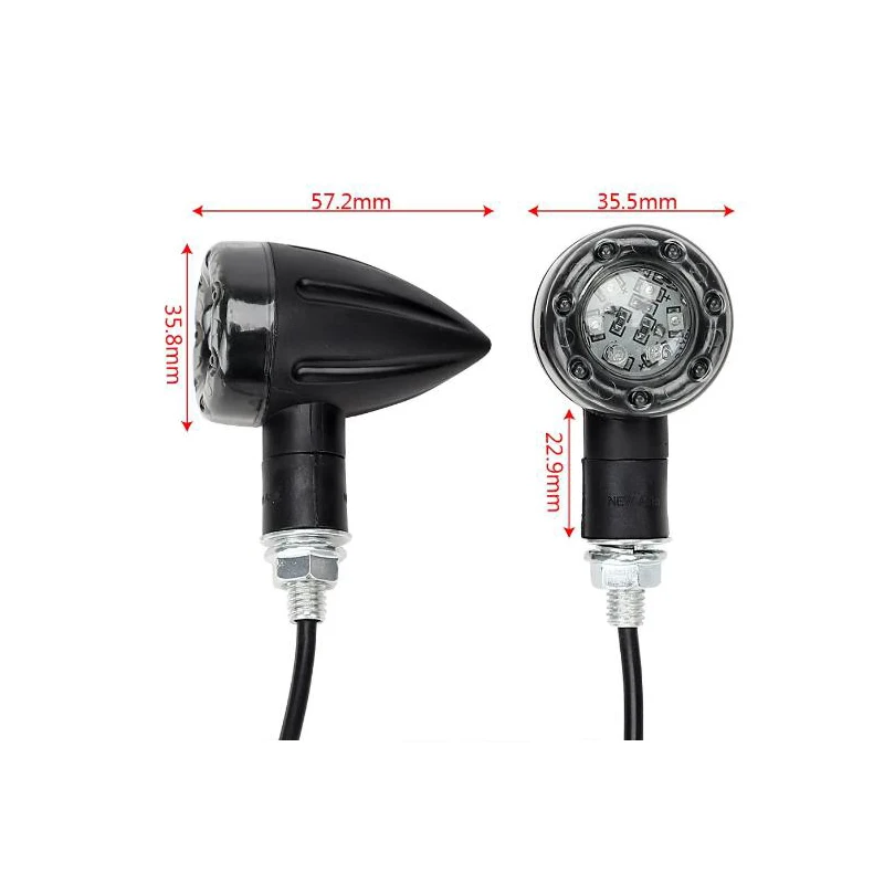 2 szt. uniwersalnych świateł błyskowych do motocykli lampki kontrolne LED światła dolne tylne hamowania