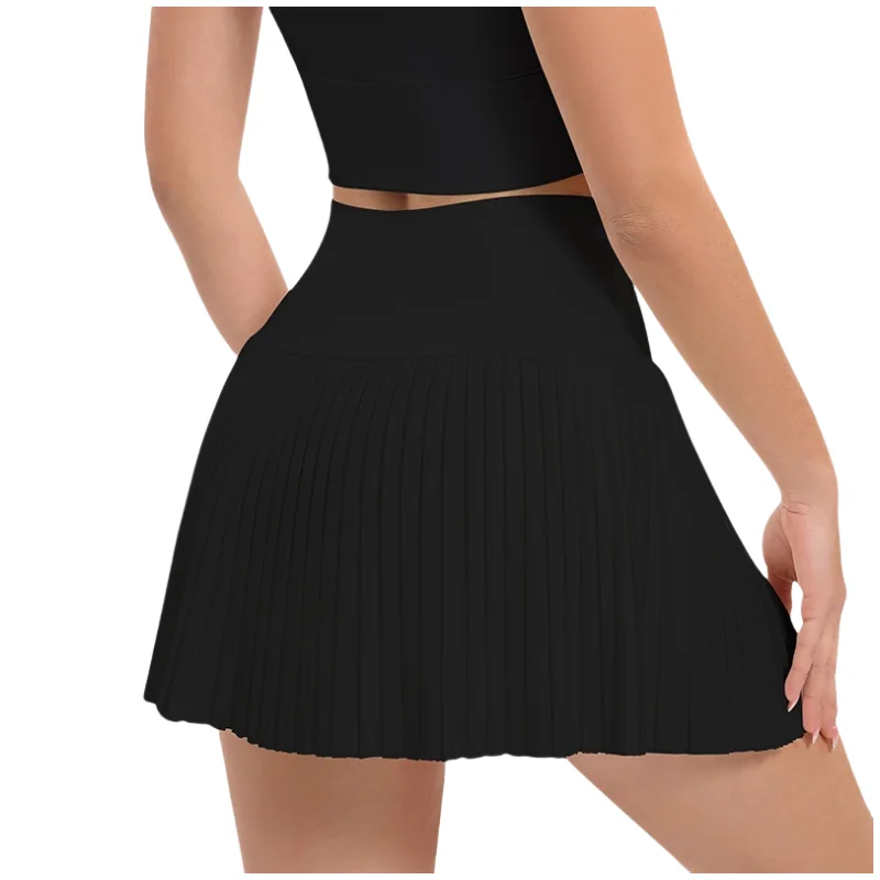 Женская плиссированная теннисная юбка с карманами и высокой талией спортивные