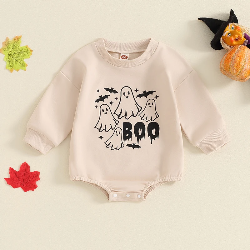 Одежда Honganda для новорожденных детей Хэллоуина с длинным рукавом рисунком