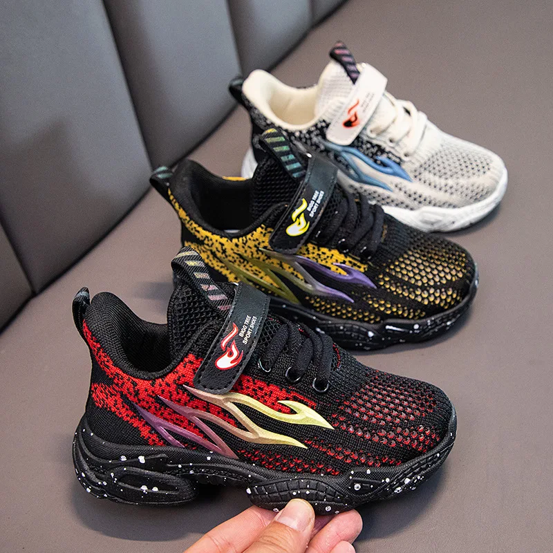 

Boys Breathable Children Sneakers Summer New All-match Hook & Loop Cool Street Style Mesh 2022 Assorted Kids Fashion Sport Shoes