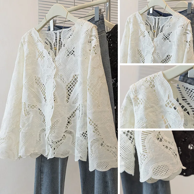 EWQ Шикарная открытая однобортная дизайнерская свободная универсальная блузка