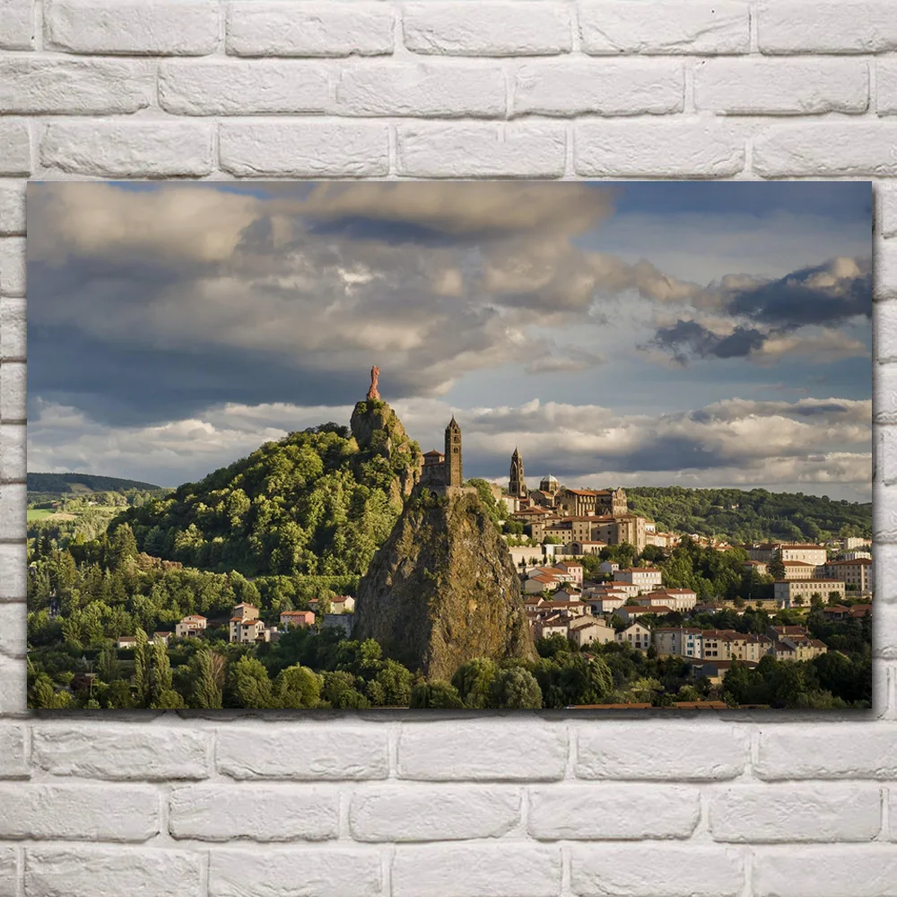 

chapel of saint michel daiguilhe aiguilhe evening sunset fabric posters on wall picture living room home decoration art KR070