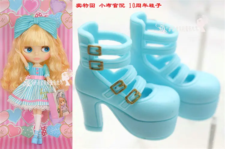 Туфли для куклы Blythe маленькие тканевые туфли Фламинго красное сердце королева