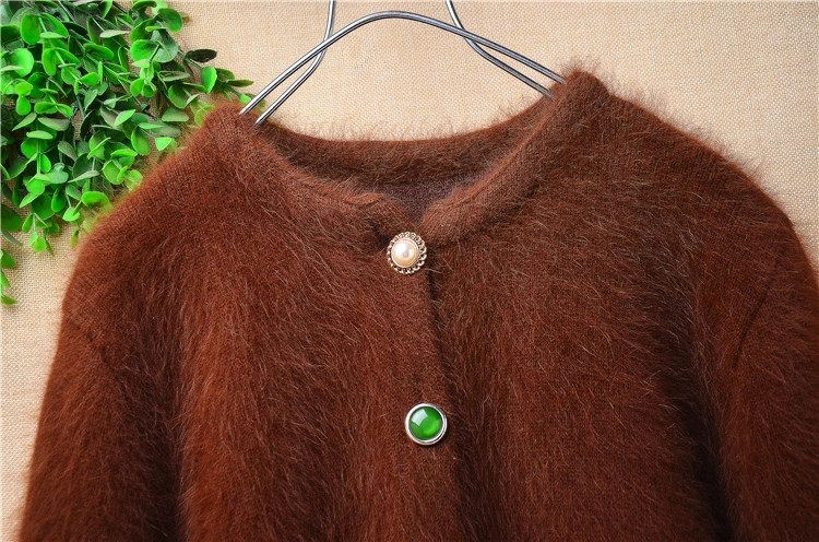 Женская осенне-зимняя одежда волосатая ангорская кроличья шерсть вязаные