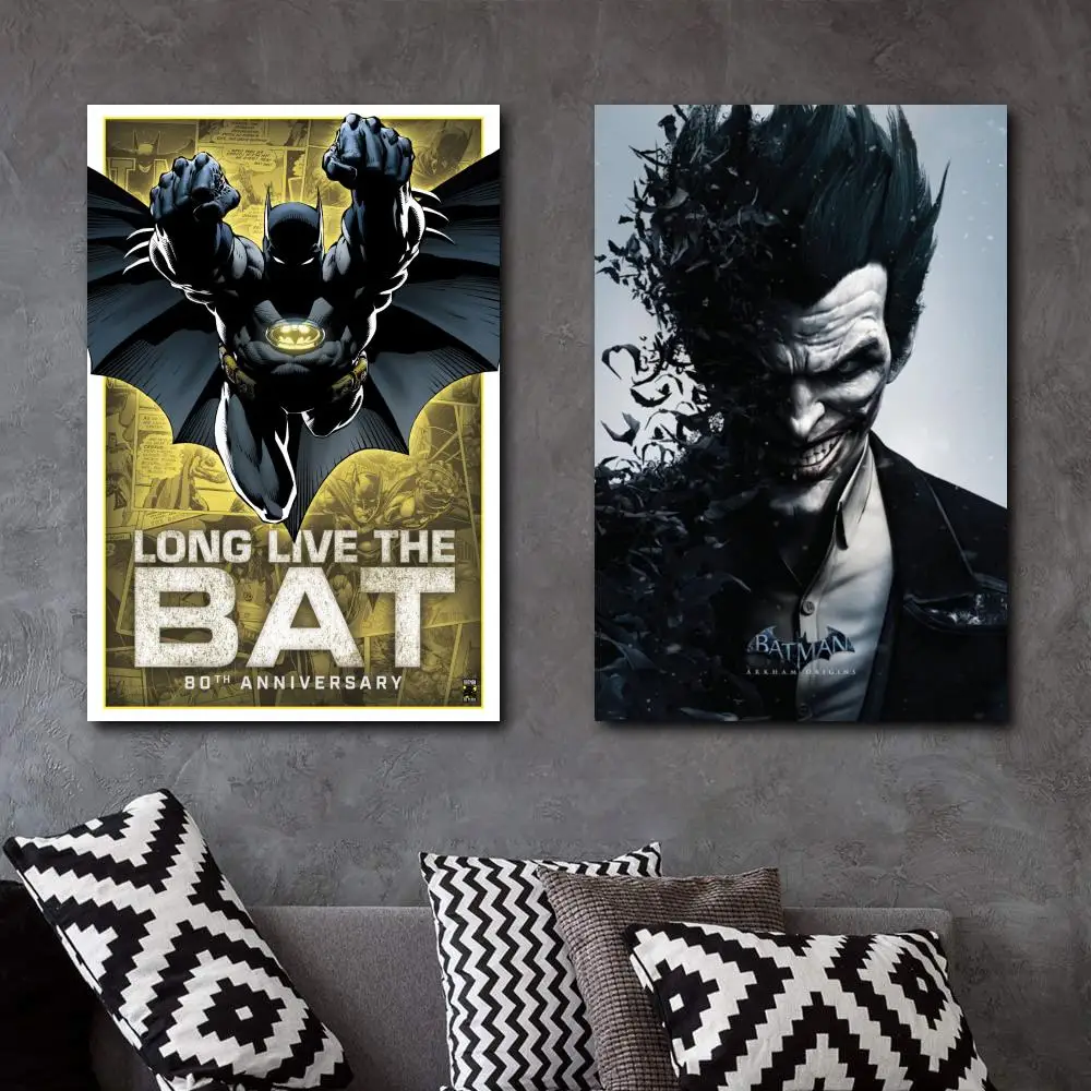 

Bats Kill The Joker Origins Video Game Poster HD Nice Print Canvas Poster Decor Gaming Posters for Boys Room Decor Poster Gift