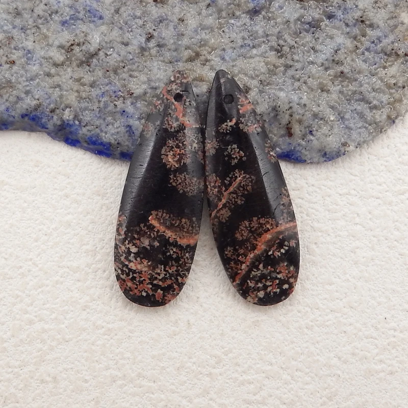 Натуральный камень снежинка обсидиан капли воды серьги-капли бусины модные