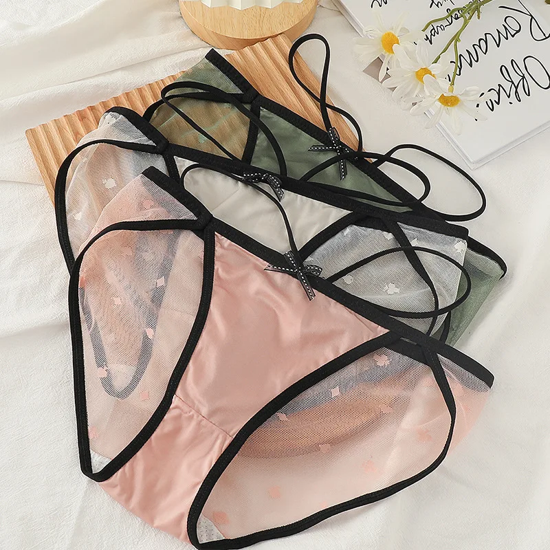 

Sexy Lace Panties Women's Underwear Fashion Hollow Out Comfort Briefs Low Waist Seamless Transparent Underpants Lingerie