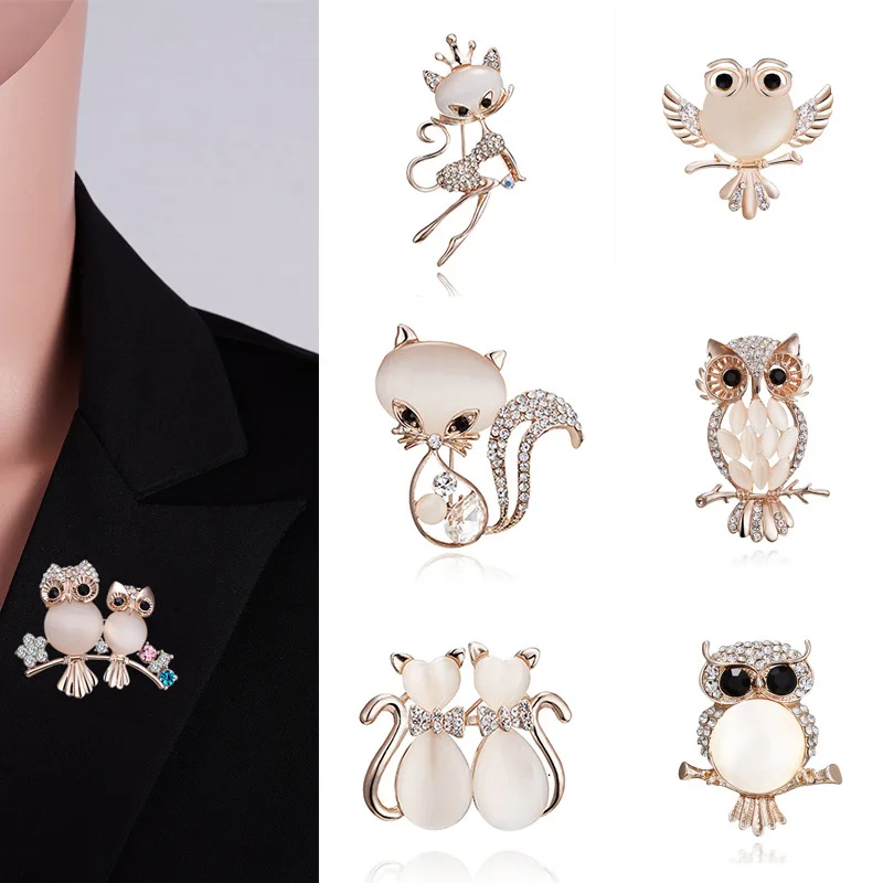 

Animal Pattern Jewelry Acessories Alloy/Water Drill/Opals Nice Gift Cloth Decor Korean Style Brooches 1Pcs Cute For Suit Hats