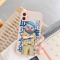 cartoon japan anime demon slayer phone case for iphone x xr xs 7 8 plus 11 12 13 pro max 13mini translucent matte case