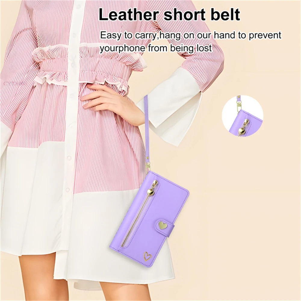 Кожаный чехол-кошелек с ремешком для OnePlus 11 11R роскошный чехол-книжка на молнии 9