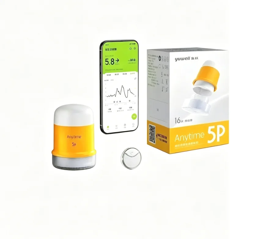 Система непрерывного мониторинга глюкозы Yuwell Fish Jump Anytime 5P 5-го поколения, интегрированная, с датчиком CGM на 16 дней ношения без прокола пальца (art.: 3920db5fcacba) - 3920db5fcacba