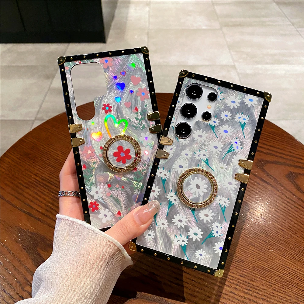 Роскошный блестящий чехол с маргариткой бабочкой и розой для Samsung Galaxy A55 5G A15 A25 A14