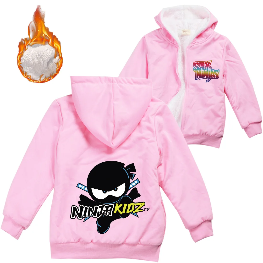 Новая зимняя детская одежда NINJA KIDZ теплая плотная бархатная куртка с капюшоном на