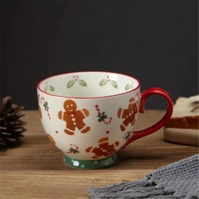 

Creativity Christmas Ceramic Mugs Coffee Mug Cute Gingerbread Man Water Cup Girls Boys Friends Gifts подарок девушке tasse