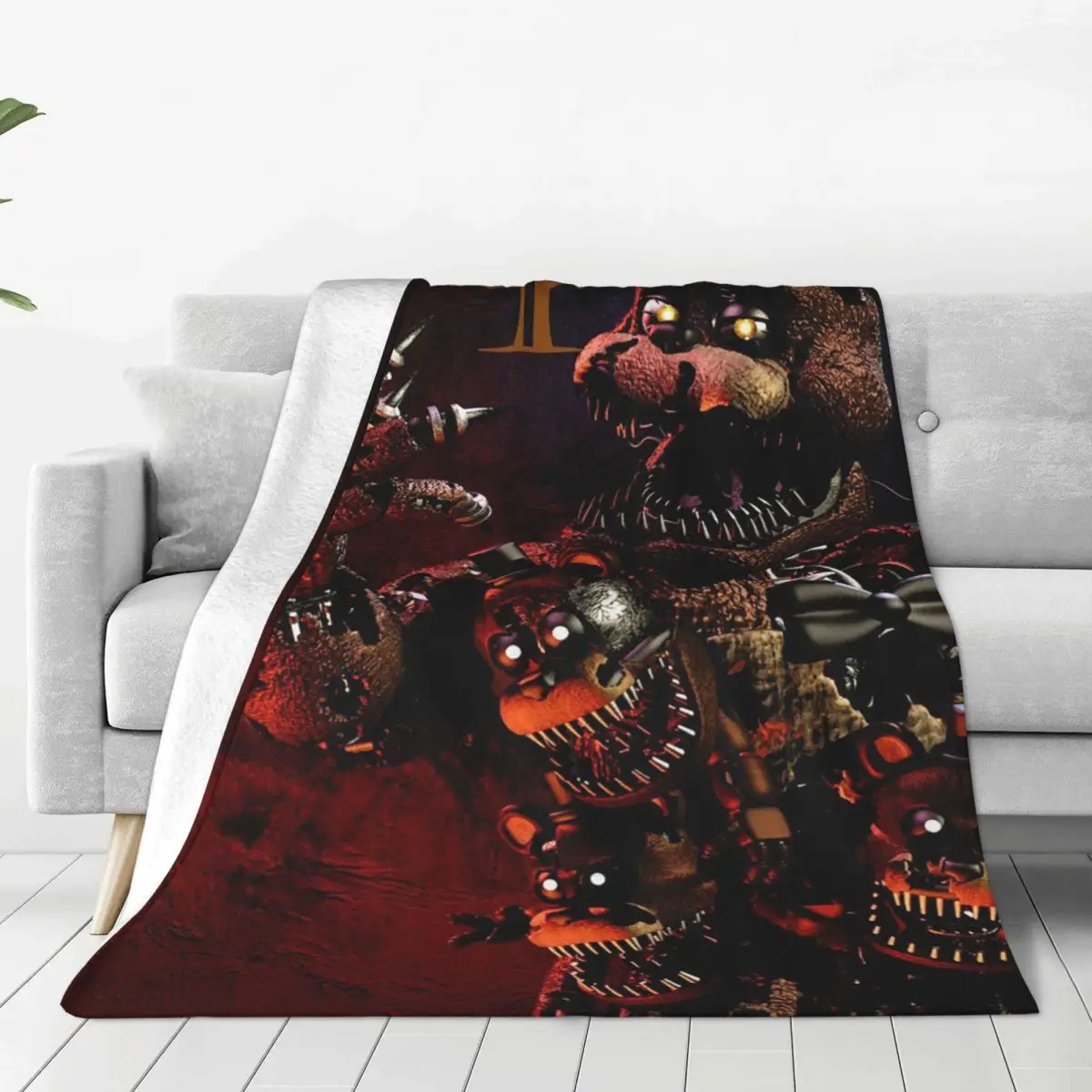 

FNAF Security Breach Game Cartoon Blankets Fleece Spring/Autumn Multifunction Warm Throw Blanket for Bed Travel Bedspreads