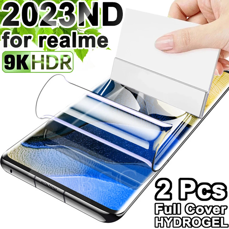 

2 Pcs Hydrogel Screen Protector For Realme 10 Gt Neo 2 3 Q5 Pro C30 C35 2t 3t Full Cover Film 8 7 5 6 Q3 9 Pro 8i 9i 5s 6s X3 X2