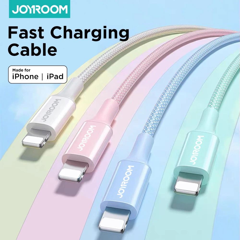 Фото USB-кабель JOYROOM для iPhone 13 12 11 Pro Max Mini XS X 8 Plus цветной шнур быстрой зарядки iPad зарядный USB-кабель JOYROOM для iPhone 13 12 11 Pro Max Mini XS X 8 Plus цветной шнур быстрой зарядки iPad зарядный