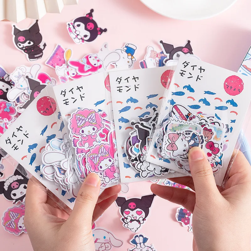 

Новая японская версия мультяшных наклеек Sanrio, декоративные наклейки для книг и дневника, милый набор детских наклеек