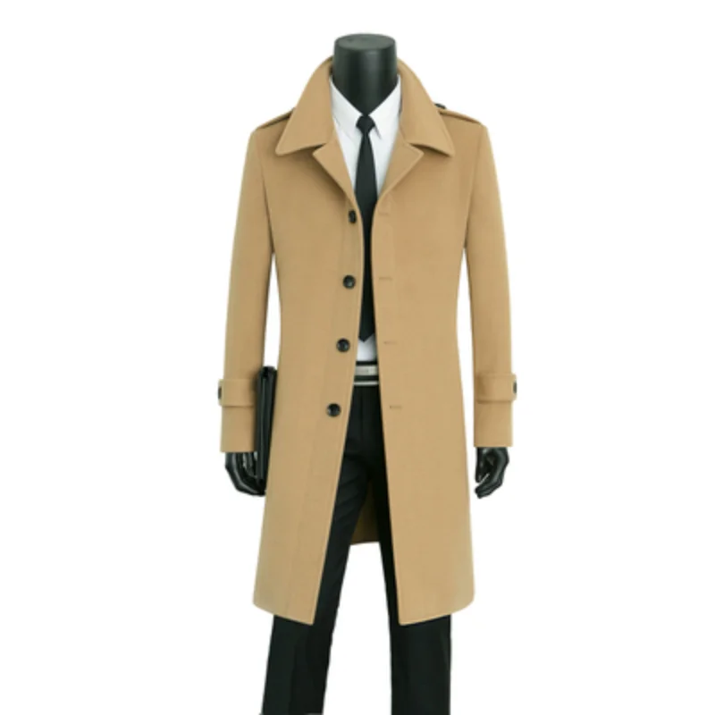 

Новое двухстороннее пальто осень-зима, Мужская модная Повседневная ветровка, плотная Шерстяная однобортная Длинная женская одежда, размеры 7XL, 8XL, 9XL