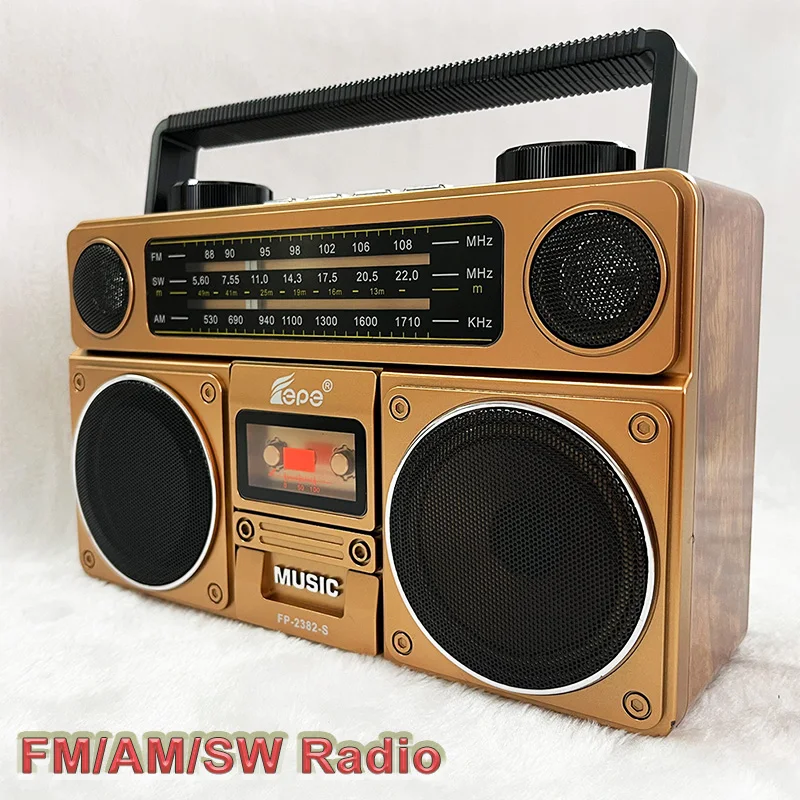 Портативный FM AM SW 3-диапазонный радиоприемник в стиле ретро с USB TF-картой BT