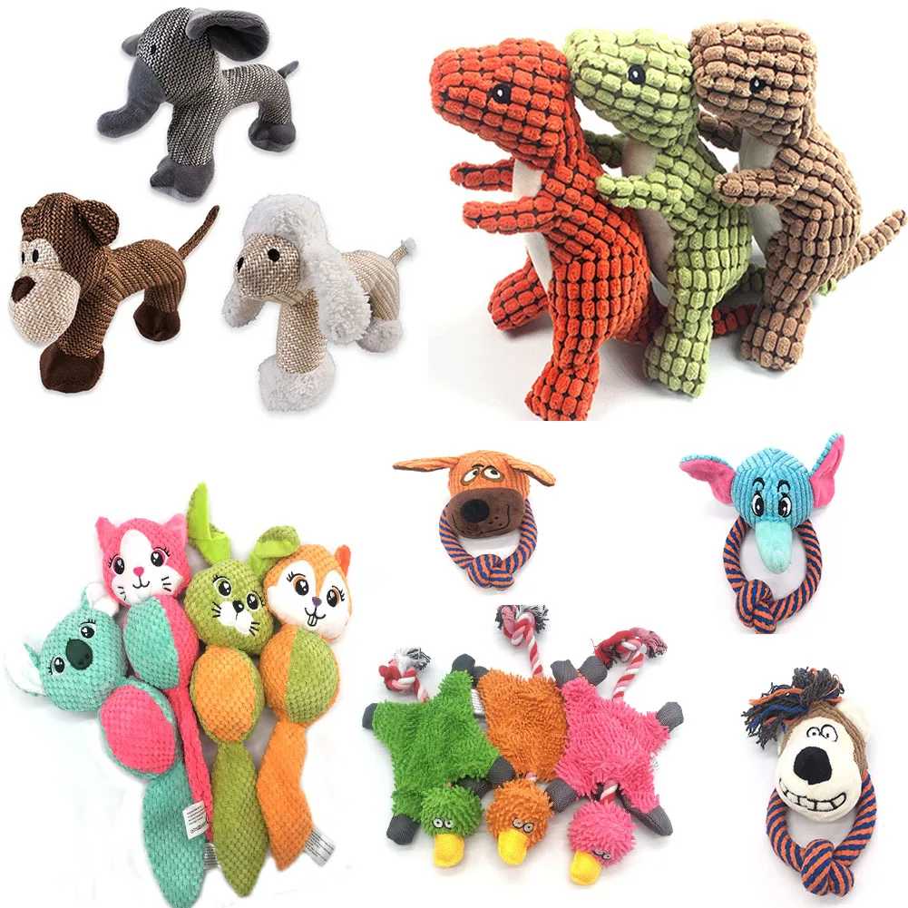 

Pet Dog Toy Animal Shape Plush Toy Soft Sounding Toy Squeaky Molar Bite-resistant Cleaning Teeth Pet Supplies