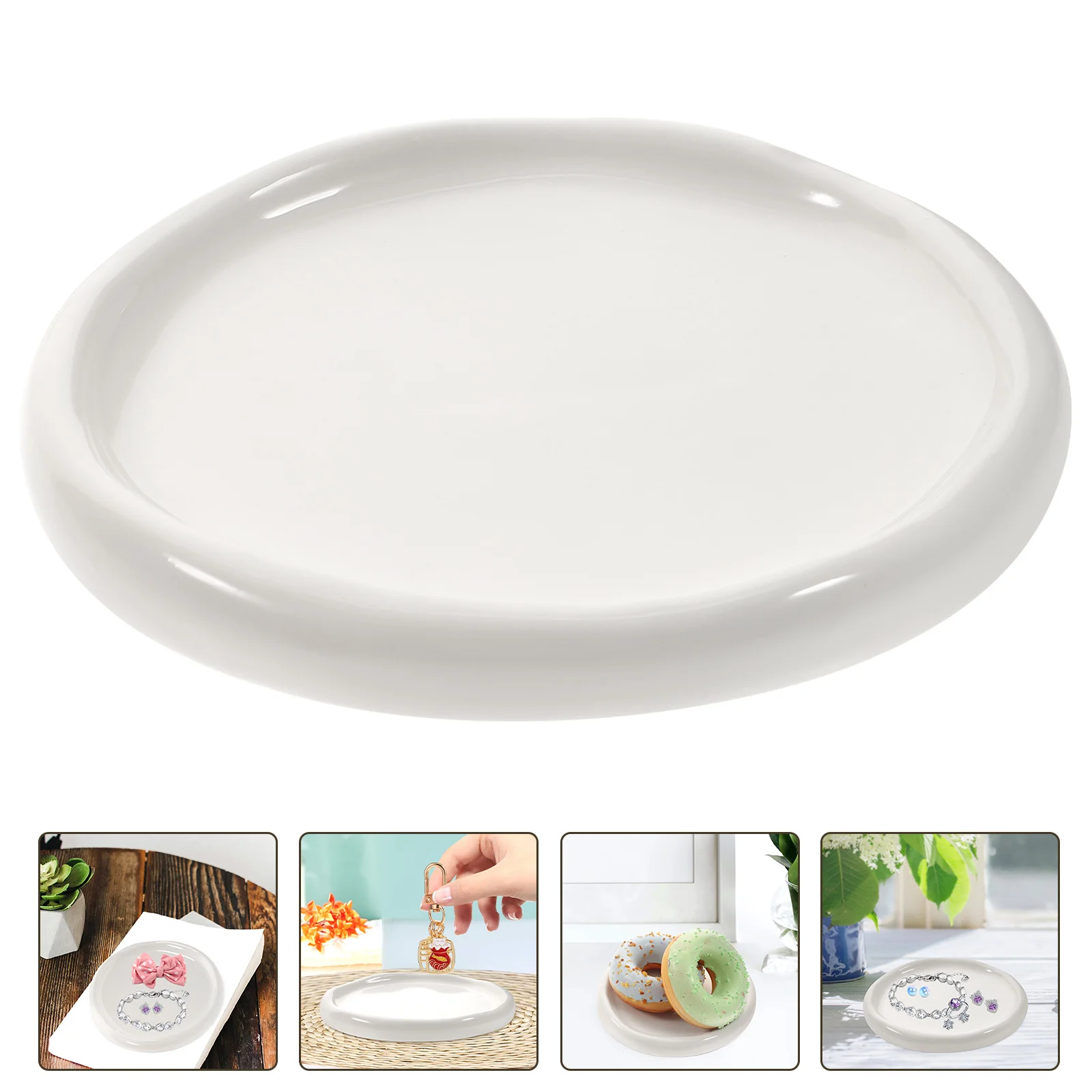 

Jewelry Tray Plate Dish Ring Organizer Trinket Serving Key Holder Ceramic Storage Salad Sushi Dessert Dishes Appetizer Dipping