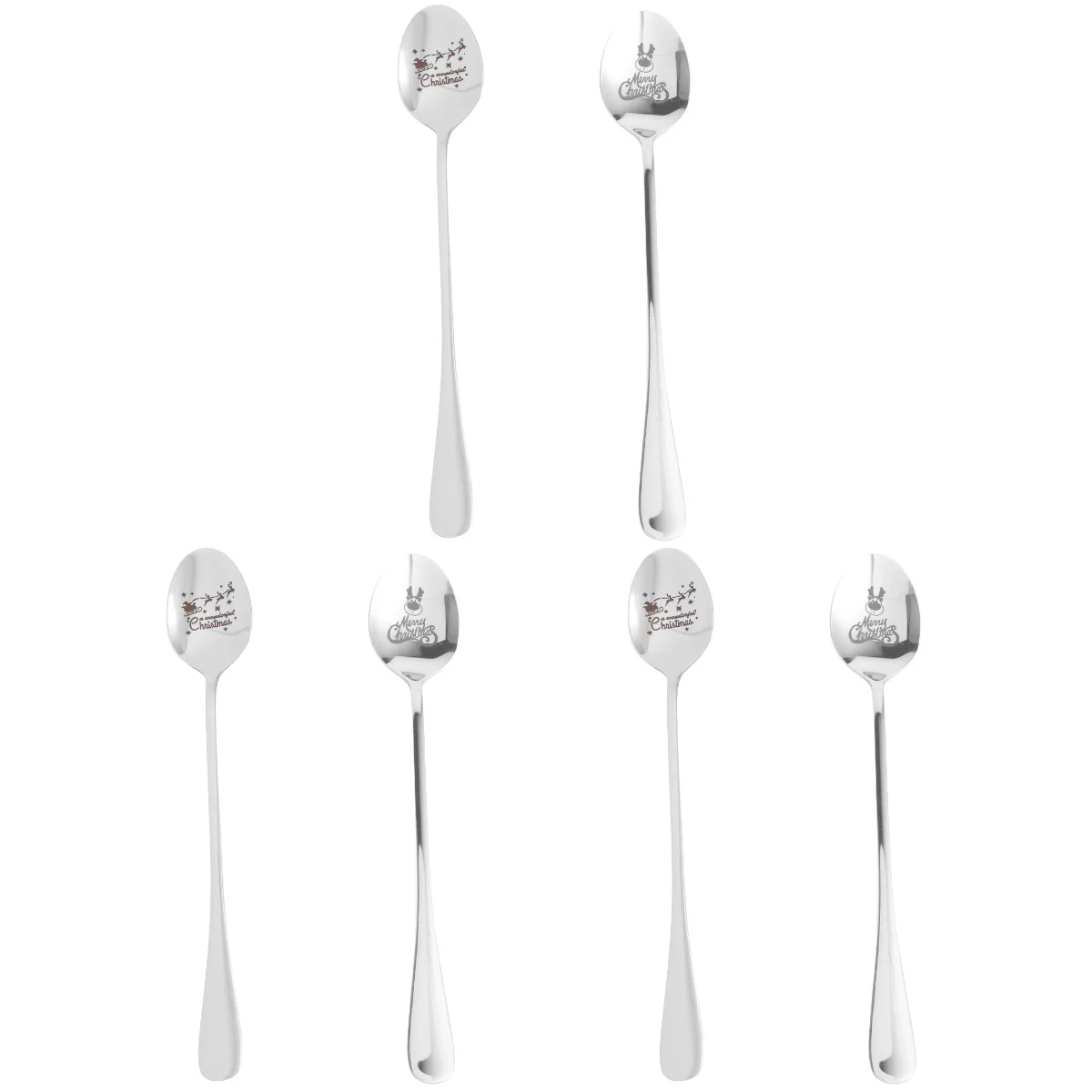 

Spoons Christmas Spoon Party Favor Serving Stainless Teaspoons Holiday Dessert Steel Flatware Soup Mixing Cocktail Mini Decor