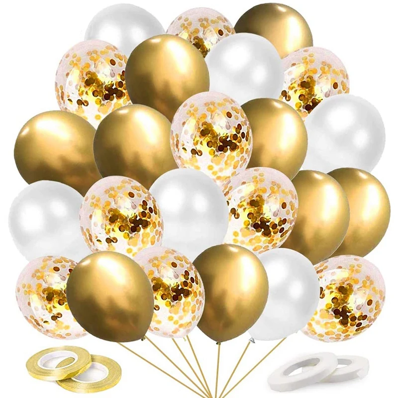 

Gold Metallic Balloons For Wedding Birthday Graduation Bridal Shower Baby Shower Party Decoration 60 PCS