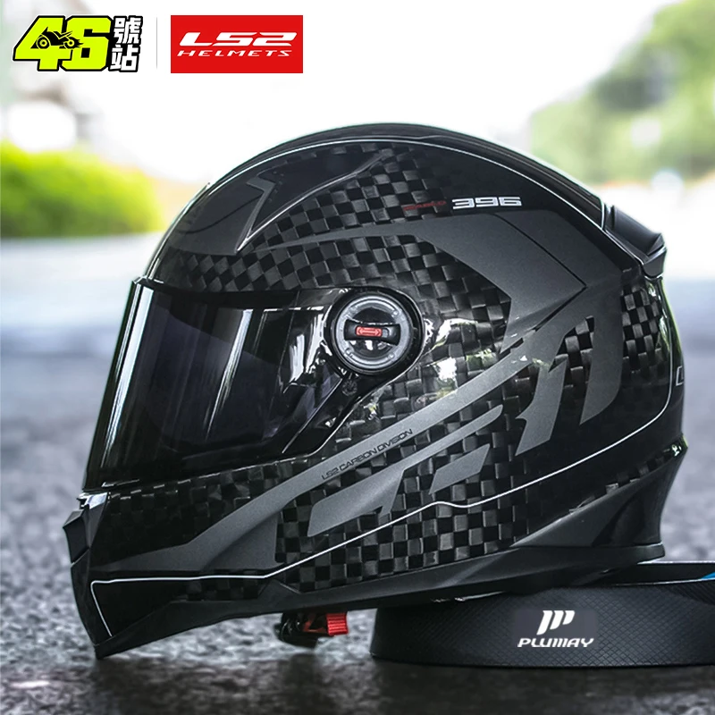 

Original LS2 FF396 Carbon Fiber Motorcycle Helmet ls2 full face helmets casco casque moto no airbags pump