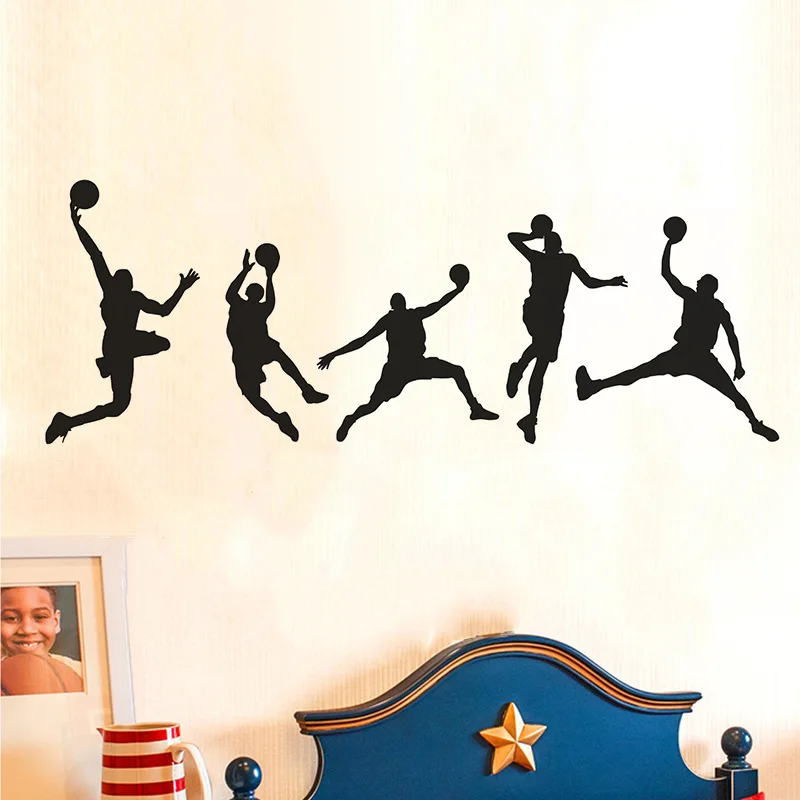 

Basketball Boy Print Wall Sticker, Home Background Wall Decoration And Beautification