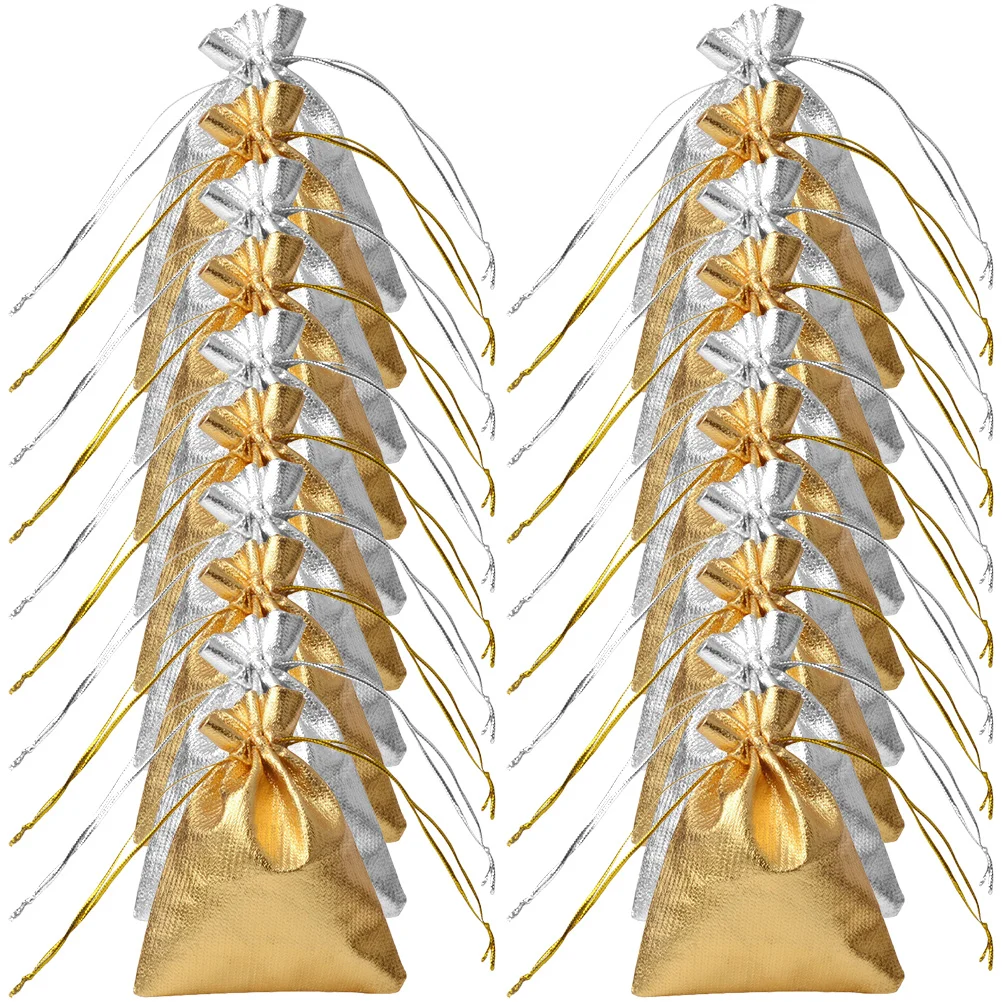 

100PCS Bulk Small Christmas Wedding Gift Bags Pouches Drawstring Bags Party Favor Bags Favor Bags