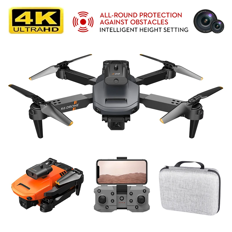 

Квадрокоптер K6 складной, 4K HD, Wi-Fi, FPV, 4 стороны