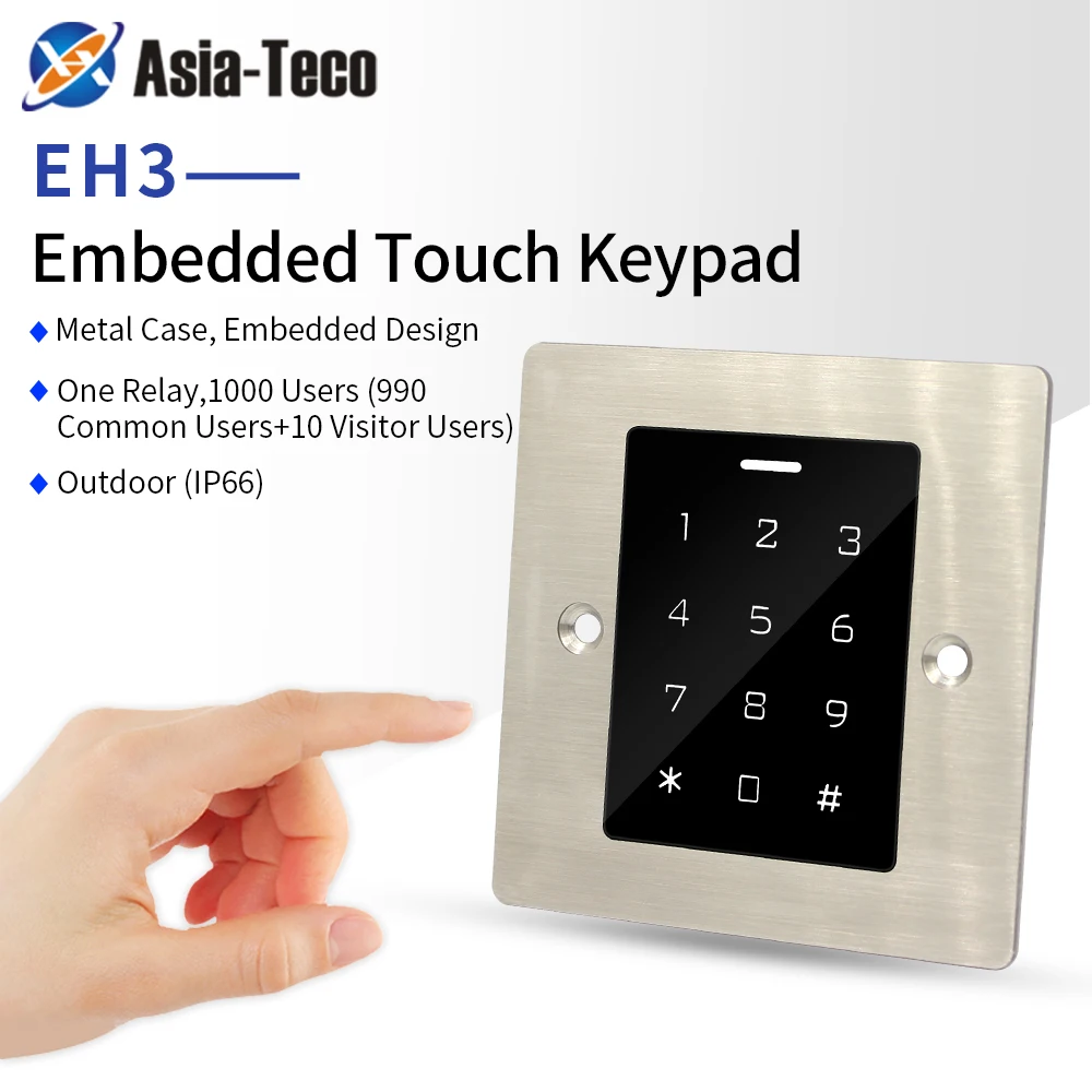 Embedded Metal Access Control System Kits Waterproof 125KHz RFID Reader 1000 Users Door Opener All-in-1 Machine Wiegand Output