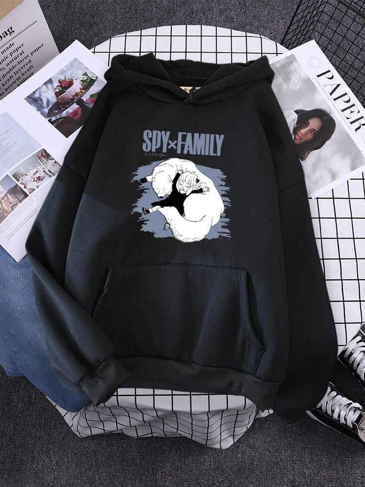 

Spy X Family Anya Forger And Bond Froger Women Hoodie Street Warm Pullovers Autumn Pocket Sportswear Sports Hooded Female Hoody