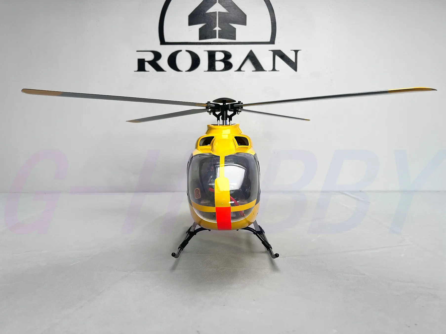 Фото Roban RTF 450 Размер EC135 Желтый Синий Хвост RC Вертолет 4 лопасти Модель X2 №4