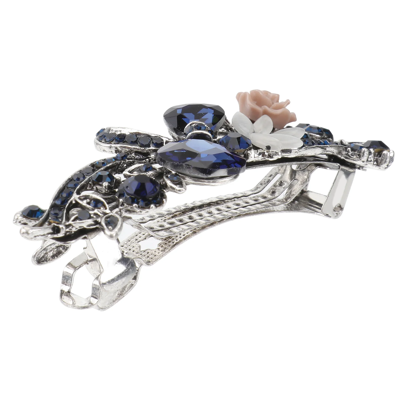 

Hair Claw Clips Vintage Clip Metal Jaw Clawscrystal Clamp Rhinestones Rhinestone
