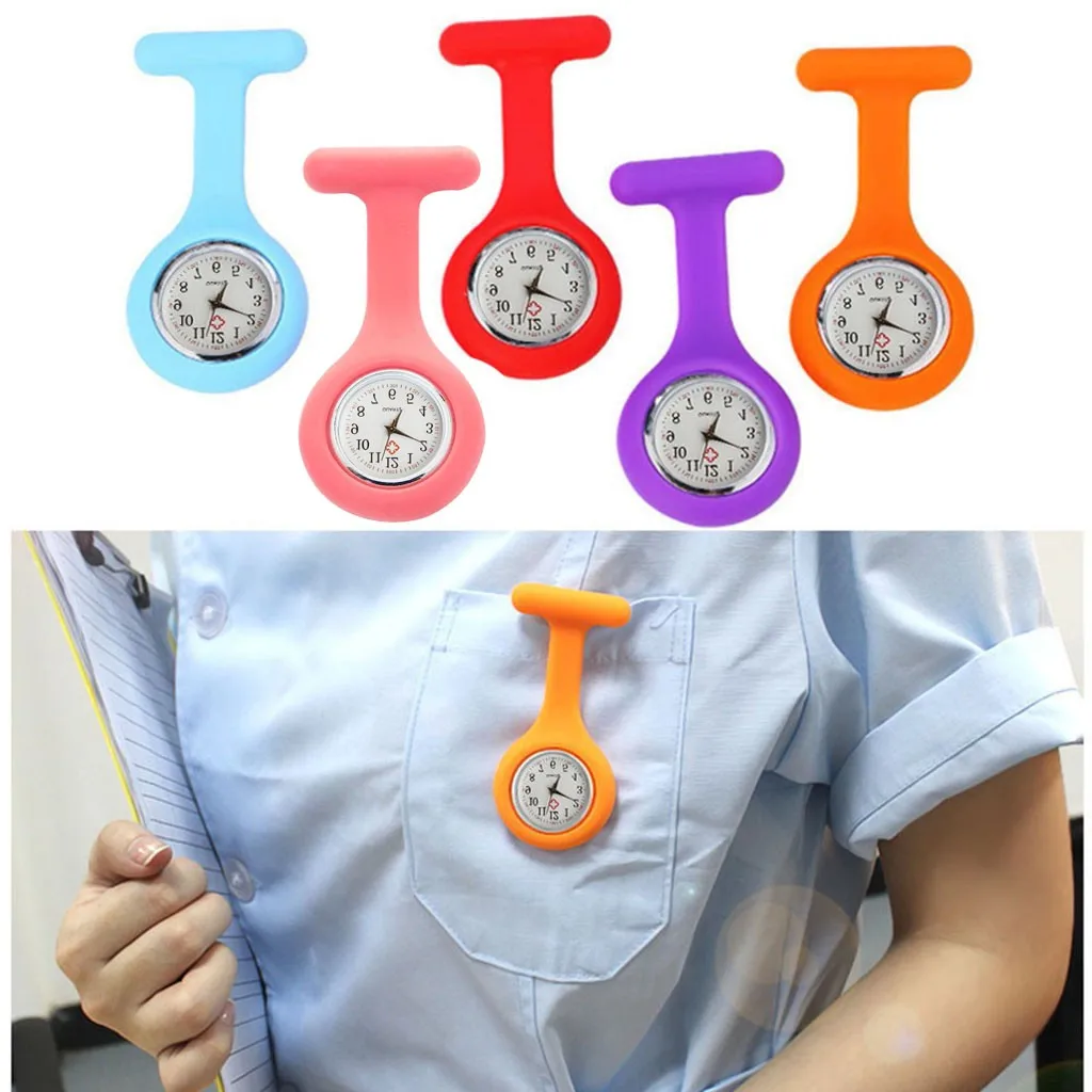 

1 шт. мини портативные Силиконовые карманные часы для медсестер много цветов булавка, кулон 5 цветов Мода Прямая поставка Relogio Mascul