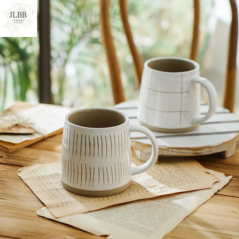 

Японская винтажная керамическая кружка ручная роспись простой дизайн чашки керамическая Пара кофейная чашка для Дома Офиса посуда для нап...