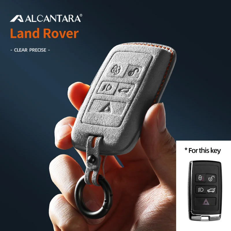

Alcantara Suede 3D Stereo Car Key Case Bag For Land Rover Range Rover Discovery 5 Sport Defender Velar Evoque 2023 Accessories