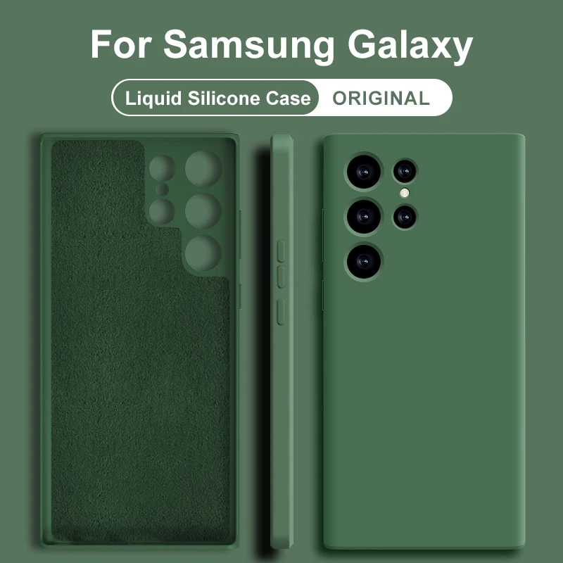 

Original Liquid Silicone Case For Samsung Galaxy S23 S22 S20 S21 Ultra FE S10 Plus A53 A52 A32 A33 A21S A31 A12 A73 Accessories