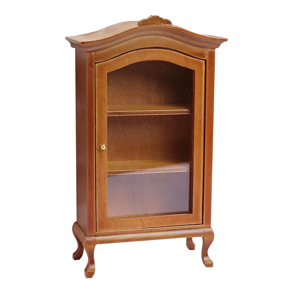 

Wood Mini Cabinet Mini Wooden Vertical Storage Cabinet Miniature Ornament